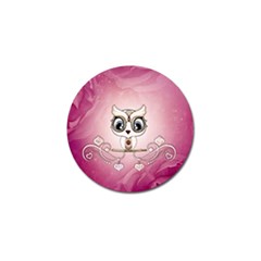 Cute Little Owl With Hearts Golf Ball Marker by FantasyWorld7