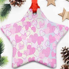 Valentine Background Hearts Bokeh Ornament (star) by Nexatart