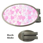 Valentine Background Hearts Bokeh Money Clips (Oval)  Front