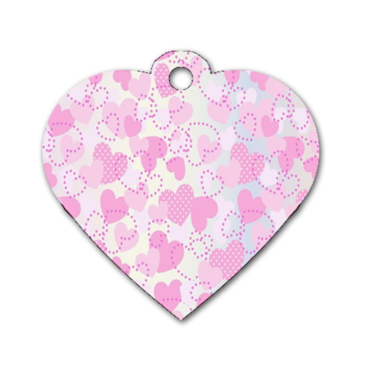 Valentine Background Hearts Bokeh Dog Tag Heart (Two Sides)