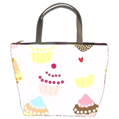 Eat Cupcakes Bucket Bag by WensdaiAmbrose