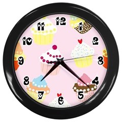 Eat Cupcakes Wall Clock (black) by WensdaiAmbrose