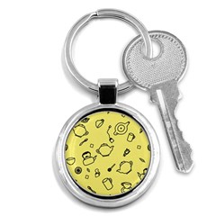 Tea Seamless Pattern Teatime Key Chain (round) by Nexatart