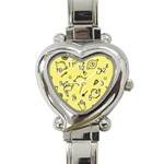 Tea Seamless Pattern Teatime Heart Italian Charm Watch Front