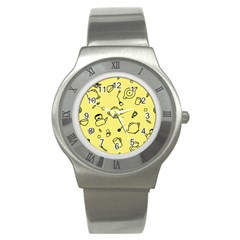 Tea Seamless Pattern Teatime Stainless Steel Watch by Nexatart