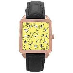 Tea Seamless Pattern Teatime Rose Gold Leather Watch  by Nexatart