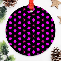 Pattern Stars Squares Texture Ornament (round) by Nexatart