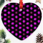 Pattern Stars Squares Texture Ornament (Heart) Front