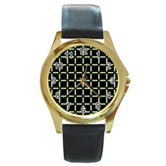 Pattern Digital Seamless Texture Round Gold Metal Watch by Nexatart