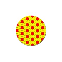 Pattern Red Star Texture Star Golf Ball Marker by Nexatart