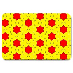 Pattern Red Star Texture Star Large Doormat  by Nexatart