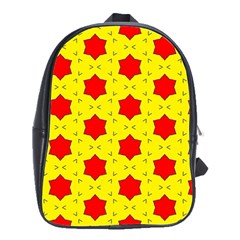 Pattern Red Star Texture Star School Bag (large)