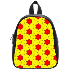 Pattern Red Star Texture Star School Bag (small) by Nexatart