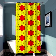 Pattern Red Star Texture Star Shower Curtain 36  X 72  (stall)  by Nexatart