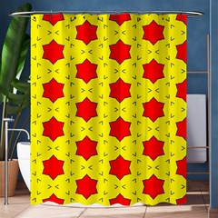 Pattern Red Star Texture Star Shower Curtain 60  X 72  (medium)  by Nexatart