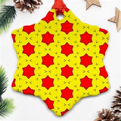 Pattern Red Star Texture Star Ornament (snowflake) by Nexatart