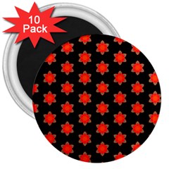 Flower Pattern Pattern Texture 3  Magnets (10 Pack)  by Nexatart