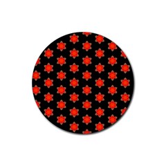 Flower Pattern Pattern Texture Rubber Round Coaster (4 Pack)  by Nexatart