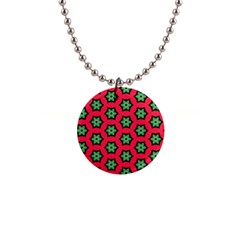 Pattern Flower Pattern Seamless 1  Button Necklace by Nexatart