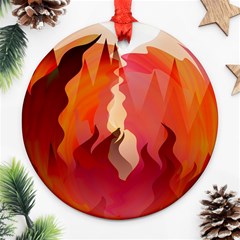 Fire Abstract Cartoon Red Hot Ornament (round) by Nexatart