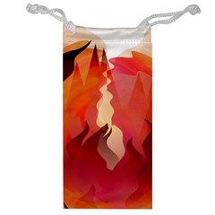 Fire Abstract Cartoon Red Hot Jewelry Bag by Nexatart