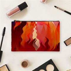 Fire Abstract Cartoon Red Hot Cosmetic Bag (medium) by Nexatart