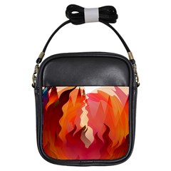 Fire Abstract Cartoon Red Hot Girls Sling Bag by Nexatart