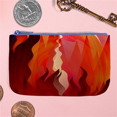 Fire Abstract Cartoon Red Hot Large Coin Purse by Nexatart