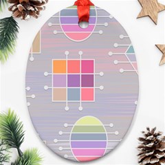 Pastels Shapes Geometric Oval Ornament (two Sides) by Nexatart