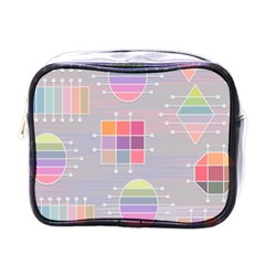 Pastels Shapes Geometric Mini Toiletries Bag (one Side) by Nexatart