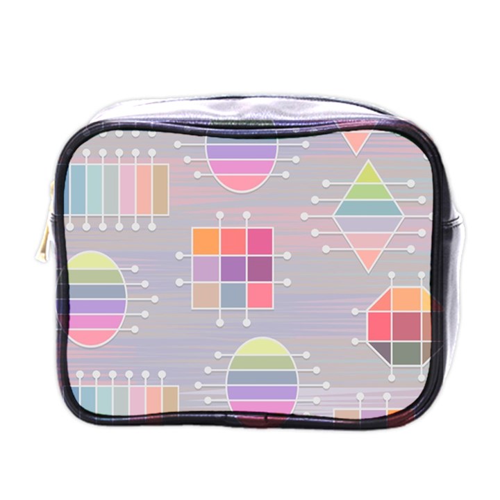 Pastels Shapes Geometric Mini Toiletries Bag (One Side)