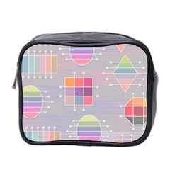 Pastels Shapes Geometric Mini Toiletries Bag (two Sides) by Nexatart