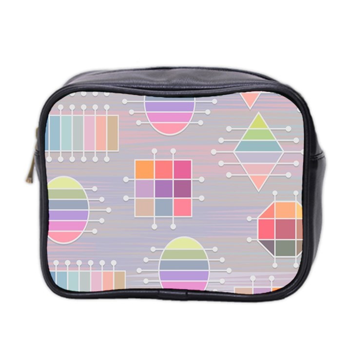 Pastels Shapes Geometric Mini Toiletries Bag (Two Sides)