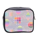 Pastels Shapes Geometric Mini Toiletries Bag (Two Sides) Back