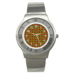 Pattern Modern Texture Seamless Stainless Steel Watch by Nexatart