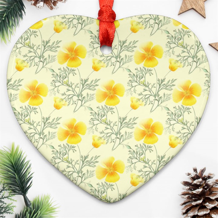 Floral Background Scrapbooking Ornament (Heart)