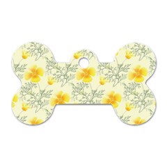 Floral Background Scrapbooking Dog Tag Bone (two Sides) by Nexatart