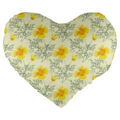 Floral Background Scrapbooking Large 19  Premium Flano Heart Shape Cushions by Nexatart