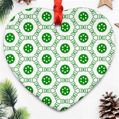 White Background Green Shapes Ornament (heart)