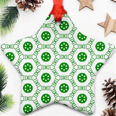 White Background Green Shapes Star Ornament (two Sides) by Nexatart