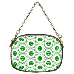 White Background Green Shapes Chain Purse (one Side) by Nexatart