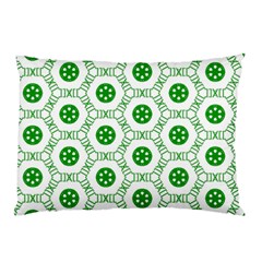 White Background Green Shapes Pillow Case by Nexatart