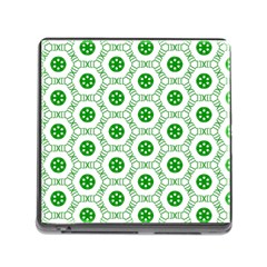 White Background Green Shapes Memory Card Reader (square 5 Slot) by Nexatart