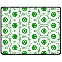 White Background Green Shapes Fleece Blanket (medium)  by Nexatart