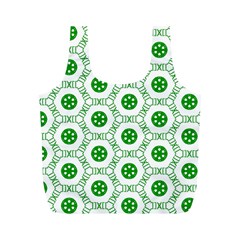 White Background Green Shapes Full Print Recycle Bag (m) by Nexatart