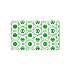 White Background Green Shapes Magnet (name Card) by Nexatart