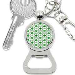 White Background Green Shapes Bottle Opener Key Chain by Nexatart