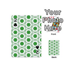 White Background Green Shapes Playing Cards 54 Designs (mini)