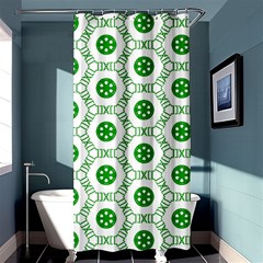 White Background Green Shapes Shower Curtain 36  X 72  (stall)  by Nexatart