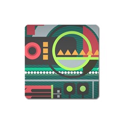 Background Colors Abstract Shapes Square Magnet by Nexatart